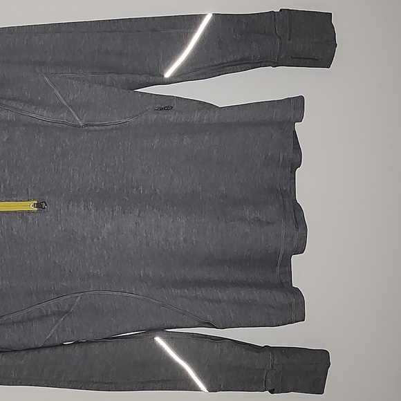 LULULEMON LUNO SIGNATURE UNIQE THUMB HOLE YELLOW ZIP WORKOUT COMFY GRAY-JACKET - Picture 7 of 16